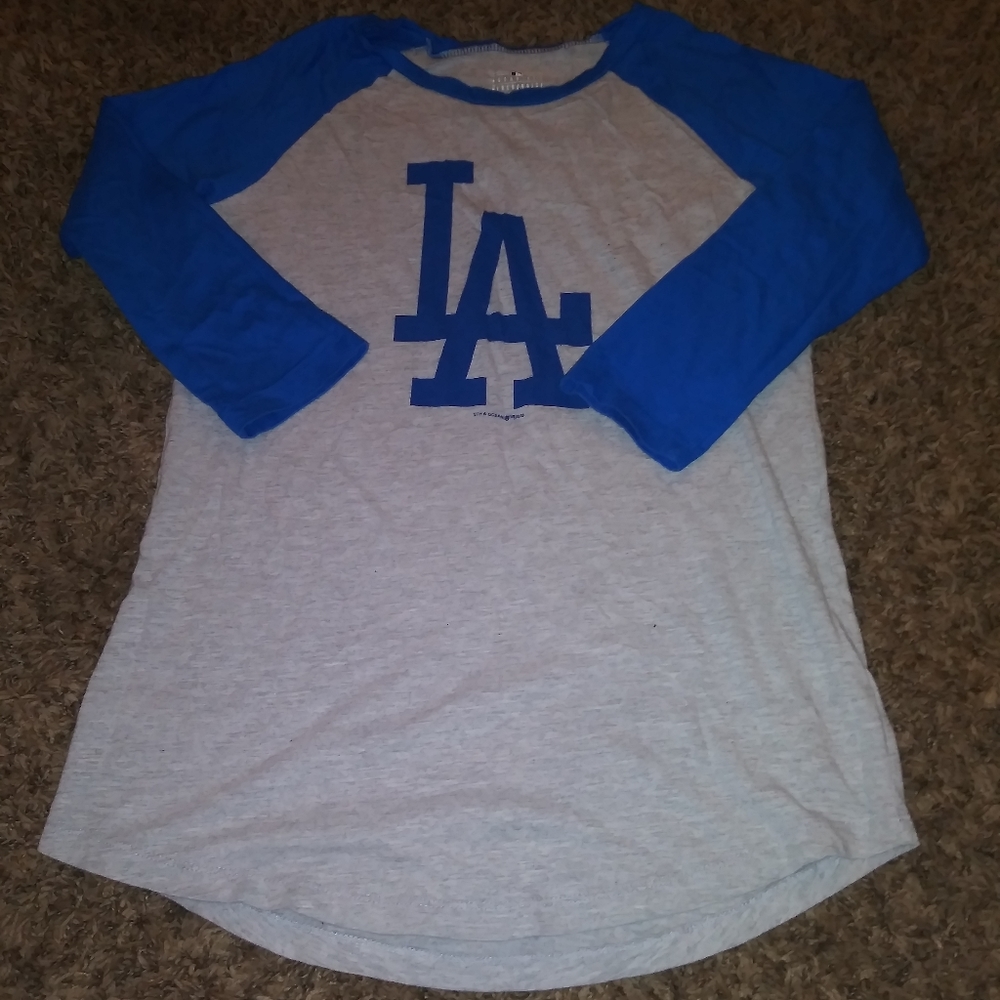 LA dogers shirt.